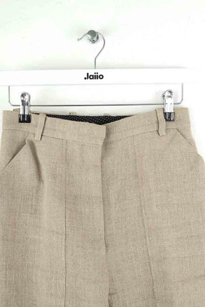Pantalon droit Celine Beige en Lin