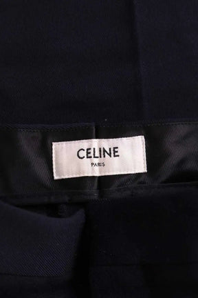 Pantalon droit Celine Marine en Laine