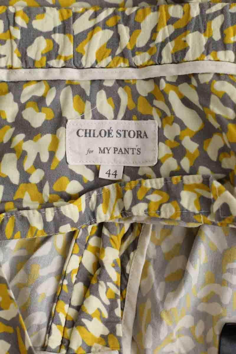 Pantalon droit Chloé Stora Jaune en Coton