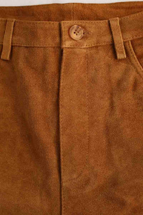 Pantalon droit Claudie Pierlot Clark Camel en Daim