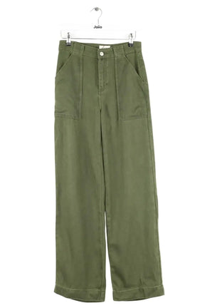 Pantalon droit Claudie Pierlot Kaki en Synthétique, taille XS - Seconde Main