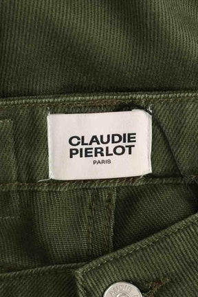 Pantalon droit Claudie Pierlot Kaki en Synthétique