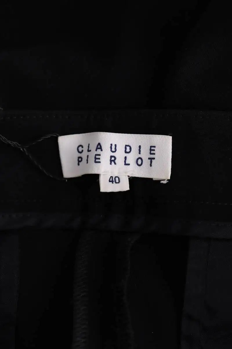Pantalon droit Claudie Pierlot Noir en Synthétique