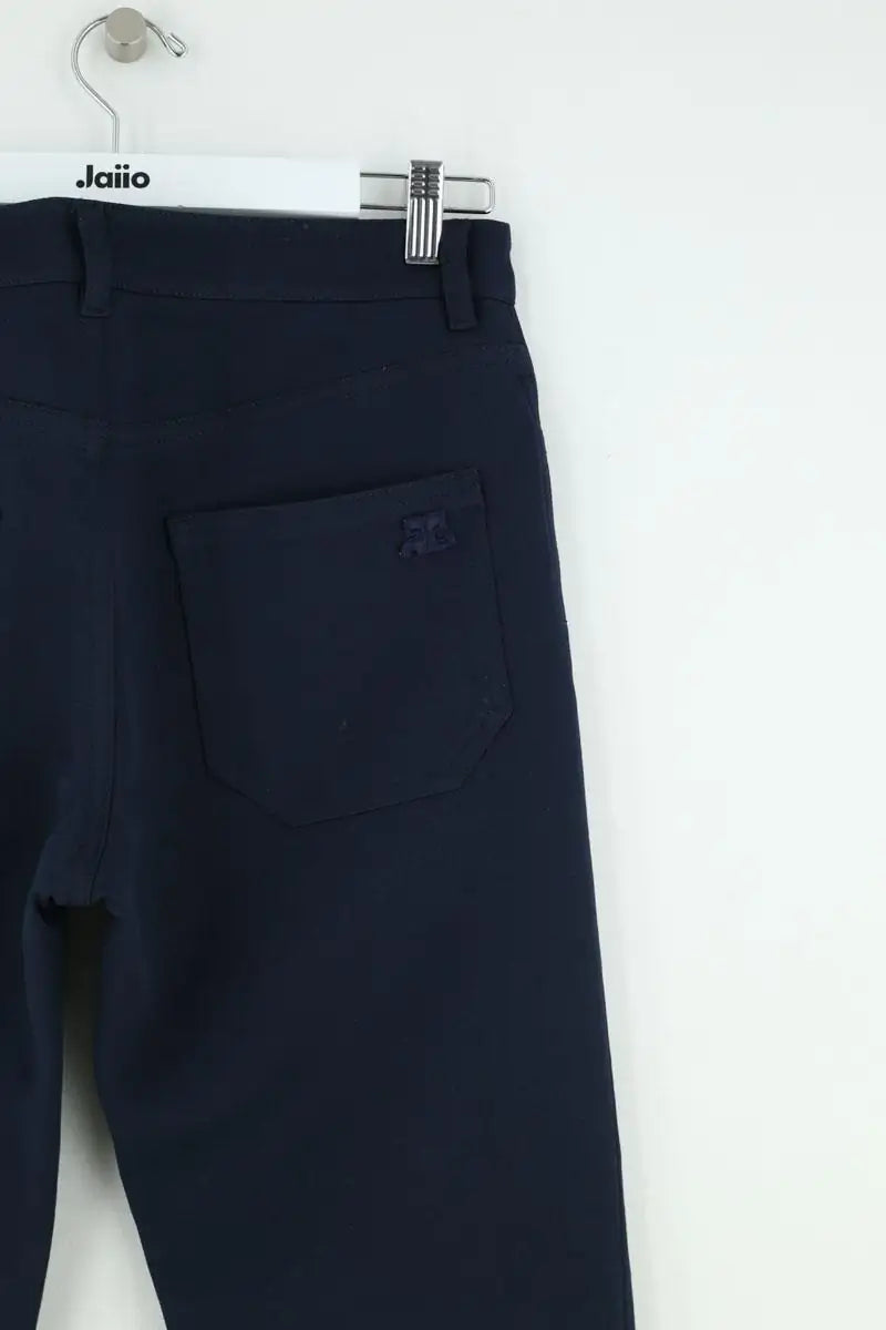 Pantalon droit Courrèges Marine en Synthétique