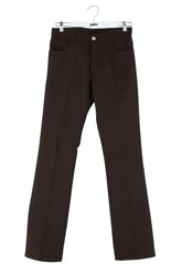 Pantalon droit Courrèges Marron en Synthétique, taille S - Seconde Main