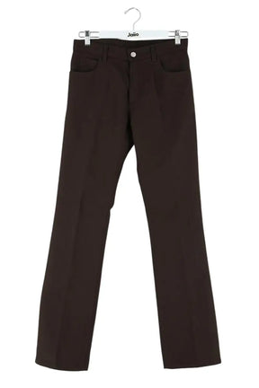Pantalon droit Courrèges Marron en Synthétique, taille S - Seconde Main