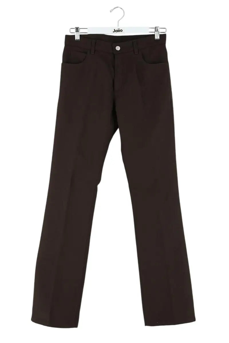 Pantalon droit Courrèges Marron en Synthétique, taille S - Seconde Main