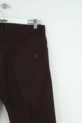 Pantalon droit Courrèges Marron en Synthétique