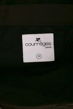 Pantalon droit Courrèges Marron en Synthétique
