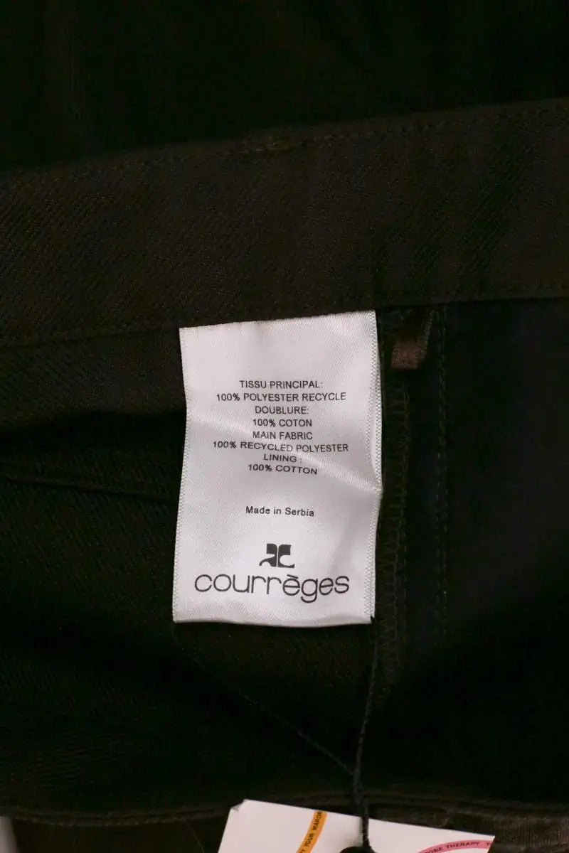 Pantalon droit Courrèges Marron en Synthétique
