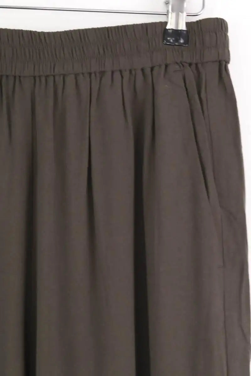 Pantalon droit Des Petits Hauts Soka Kaki en Viscose