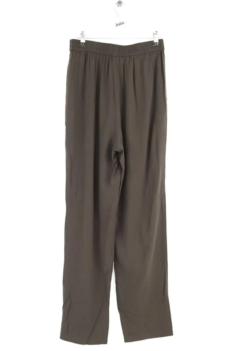Pantalon droit Des Petits Hauts Soka Kaki en Viscose