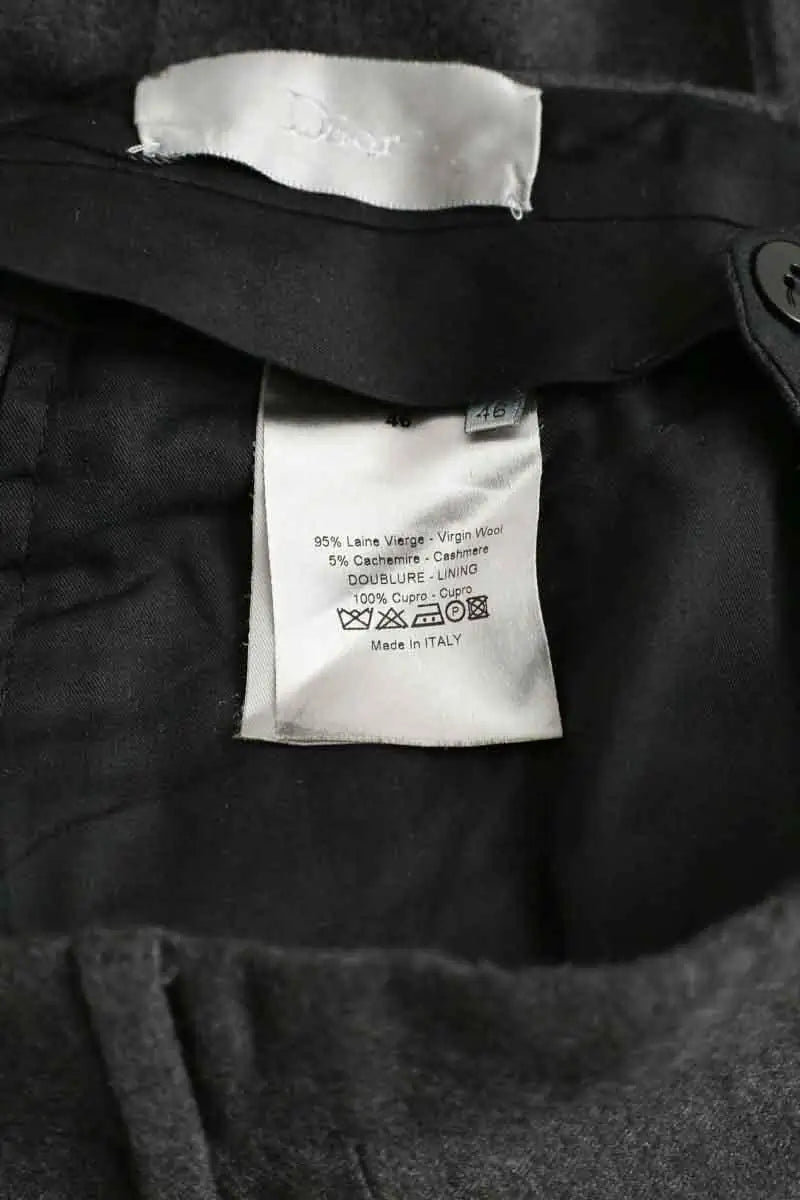 Pantalon droit Dior Anthracite en Laine