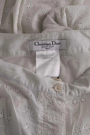 Pantalon droit Dior Blanc en Soie