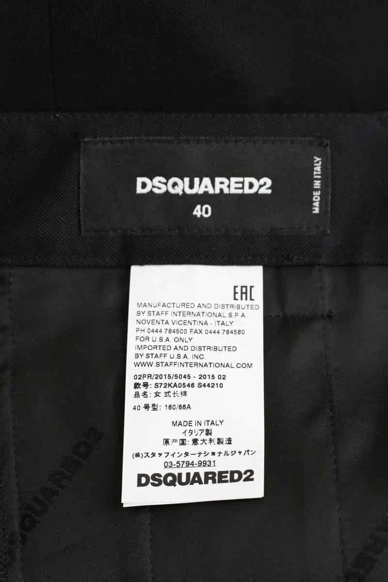 Pantalon droit Dsquared2 Noir en Laine