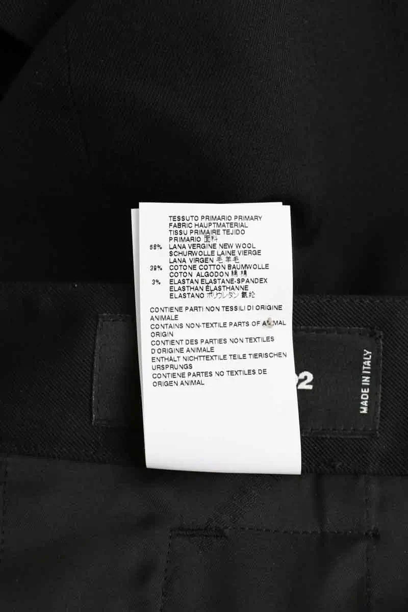 Pantalon droit Dsquared2 Noir en Laine
