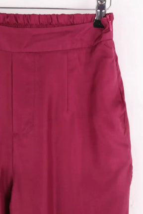 Pantalon droit Elise Chalmin Bordeaux en Soie
