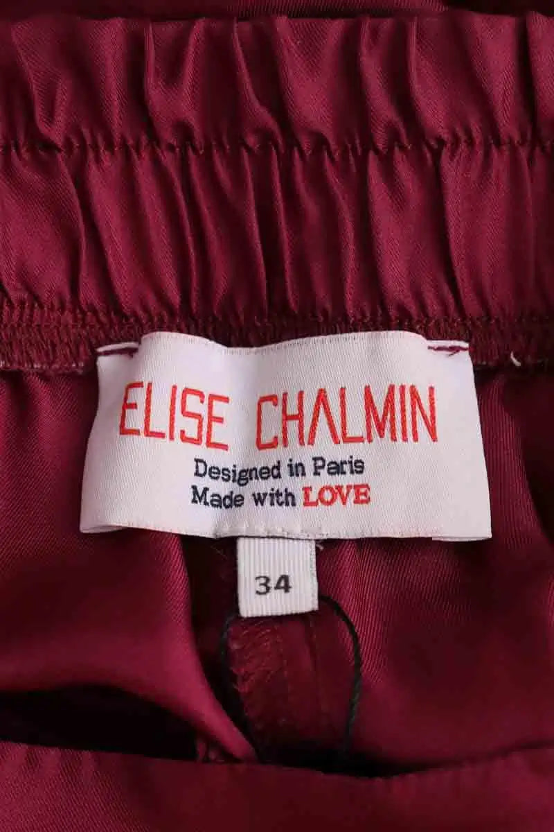Pantalon droit Elise Chalmin Bordeaux en Soie