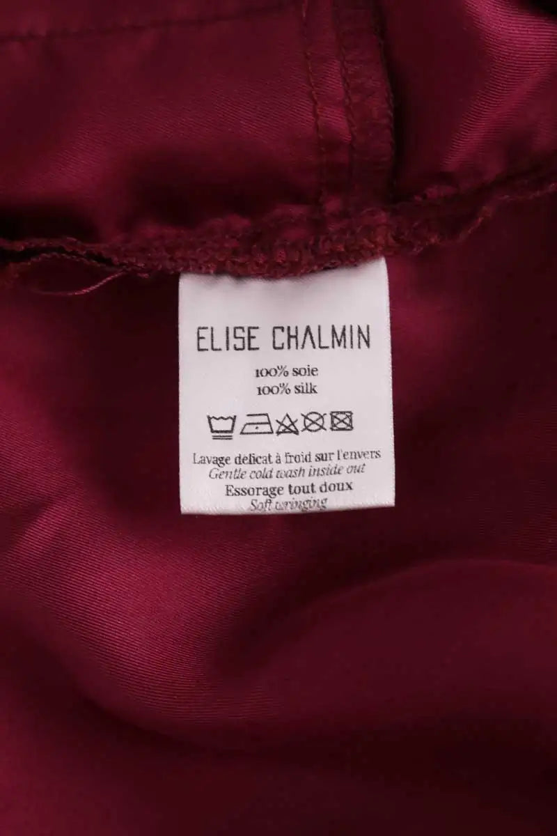 Pantalon droit Elise Chalmin Bordeaux en Soie