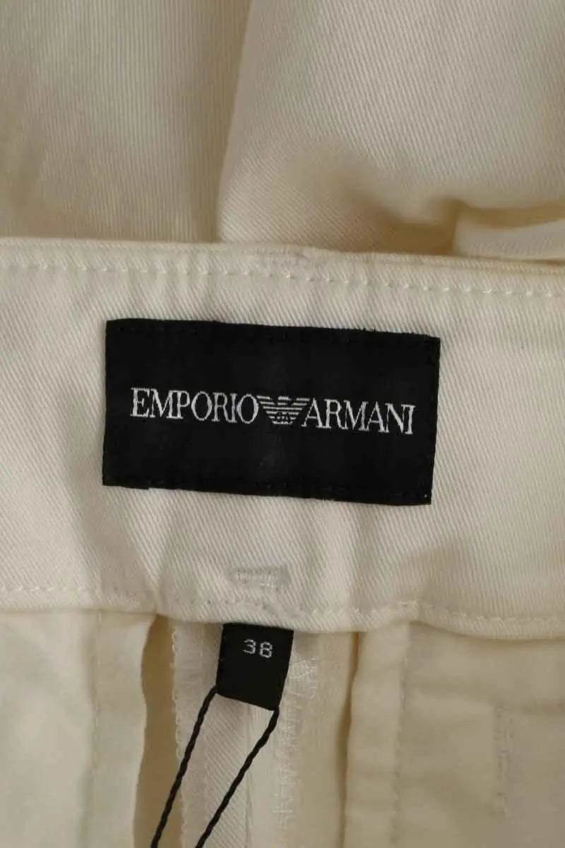 Pantalon droit Emporio Armani Ecru en Coton
