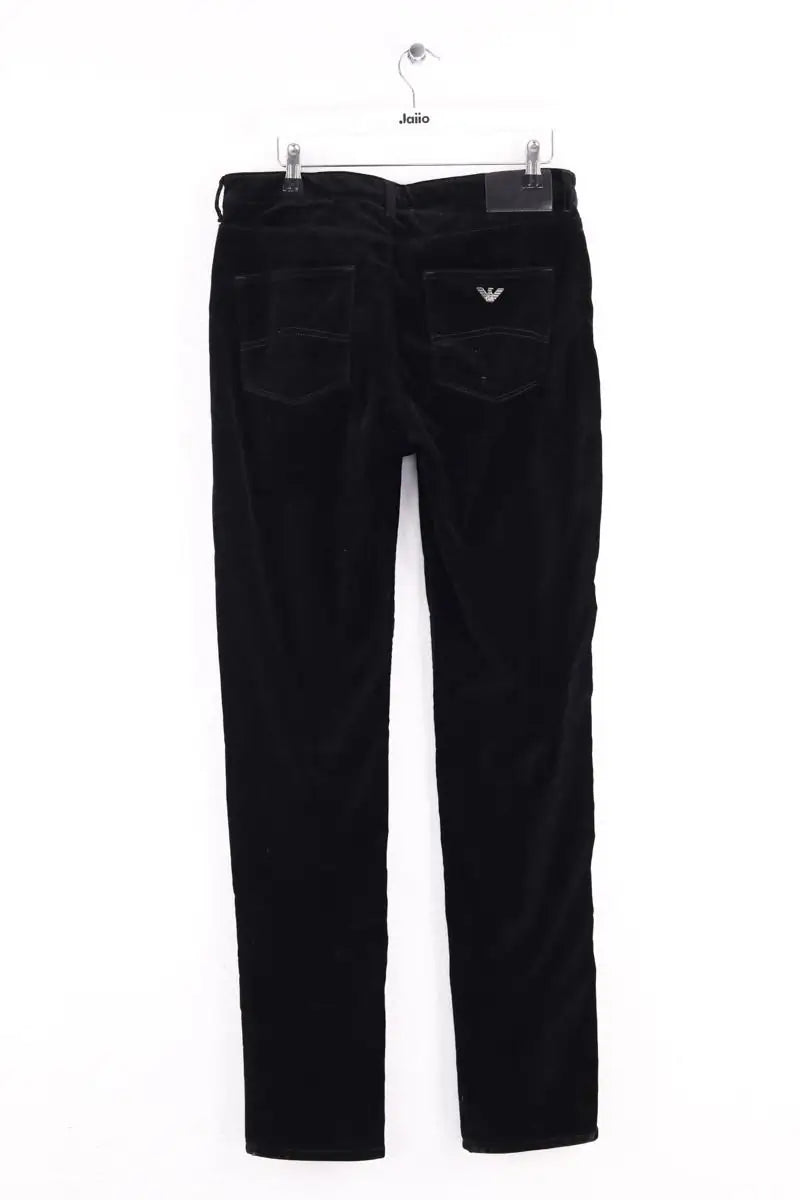 Pantalon droit Emporio Armani Noir en Velours