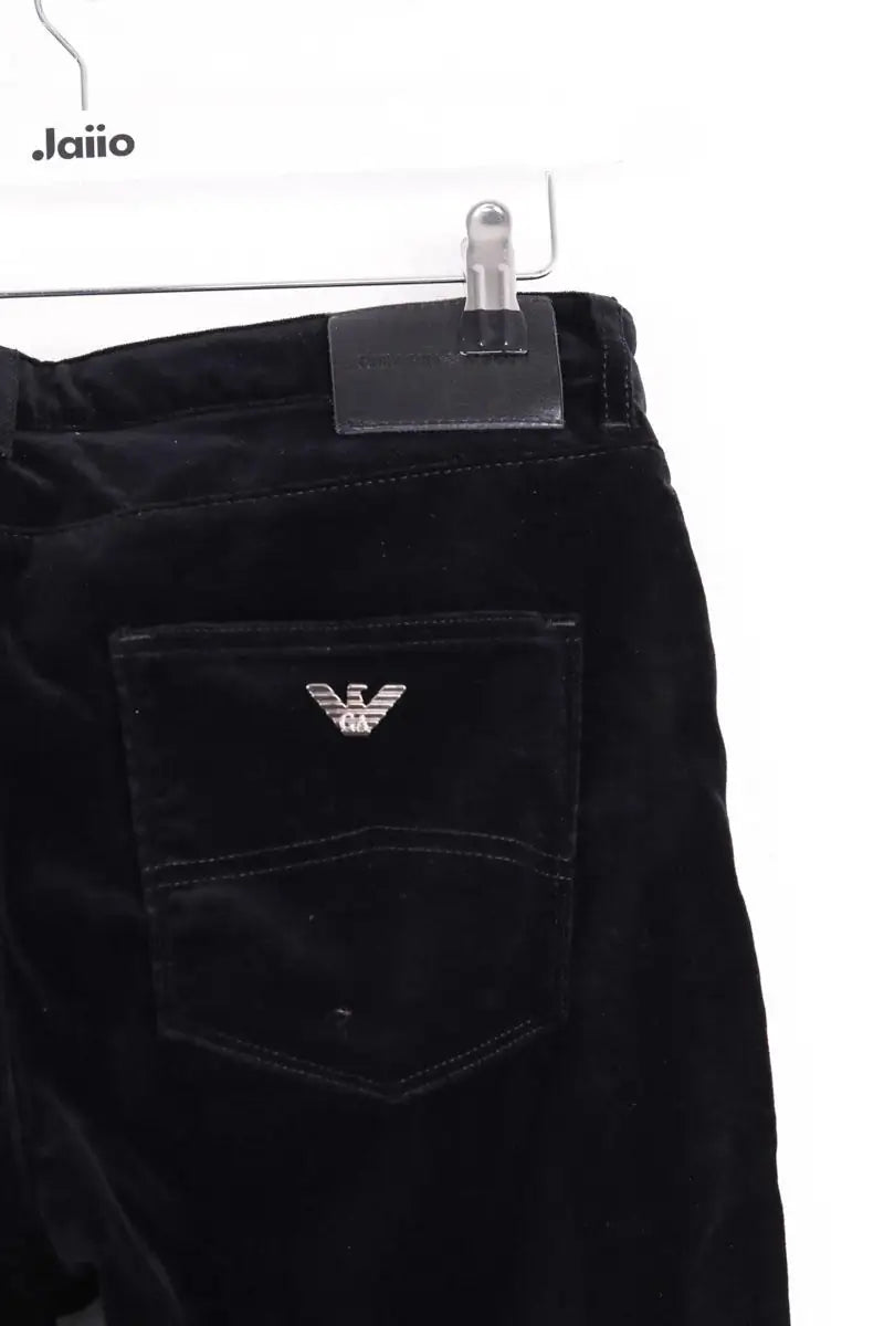 Pantalon droit Emporio Armani Noir en Velours