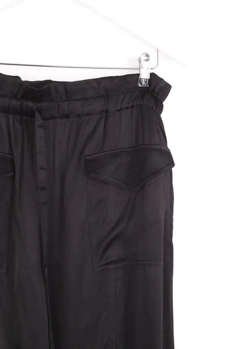 Pantalon droit Ganni Noir en Synthétique