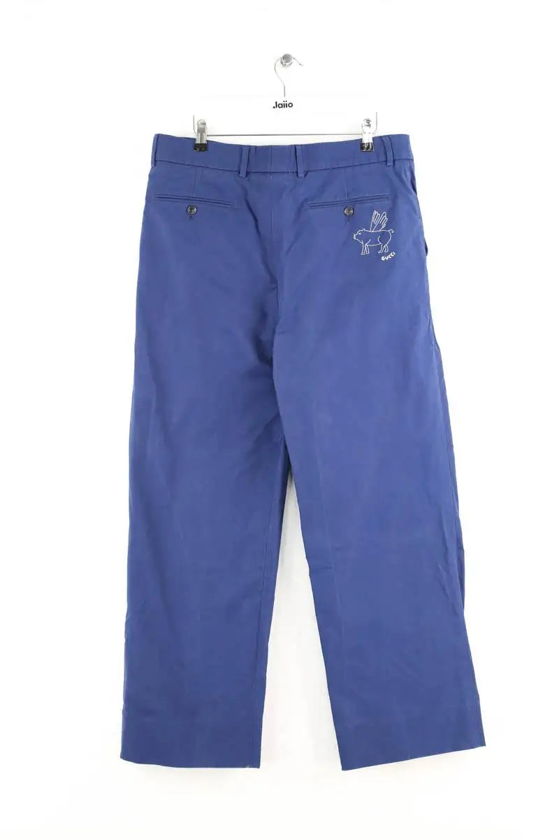 Pantalon droit Gucci Bleu en Coton