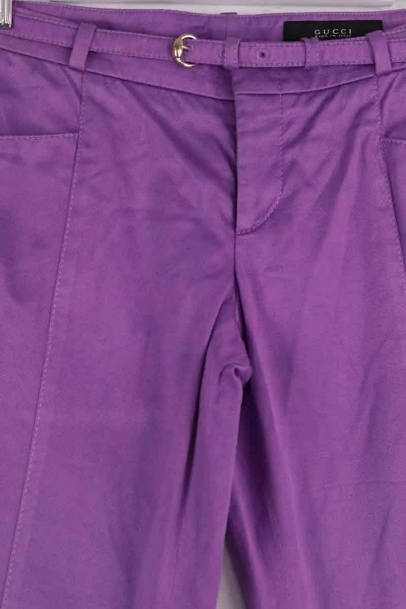Pantalon droit Gucci Violet en Coton
