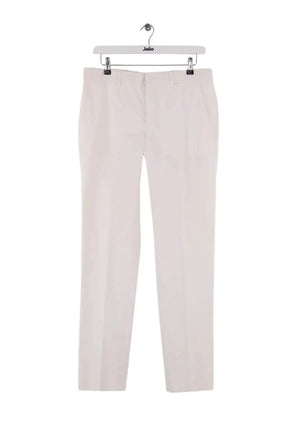 Pantalon droit Hermès Blanc en Laine, taille XL - Seconde Main