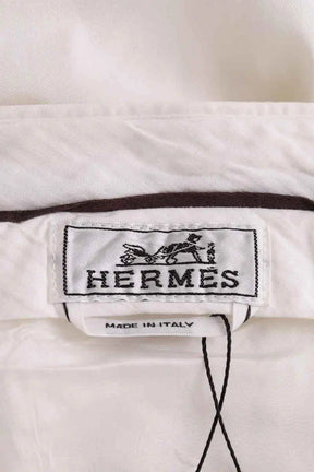 Pantalon droit Hermès Blanc en Laine