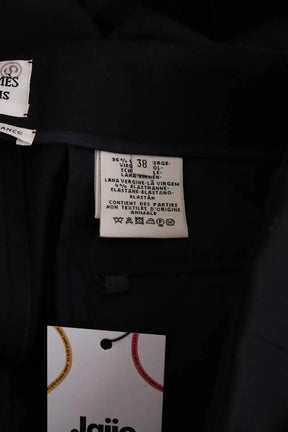 Pantalon droit Hermès Noir en Laine