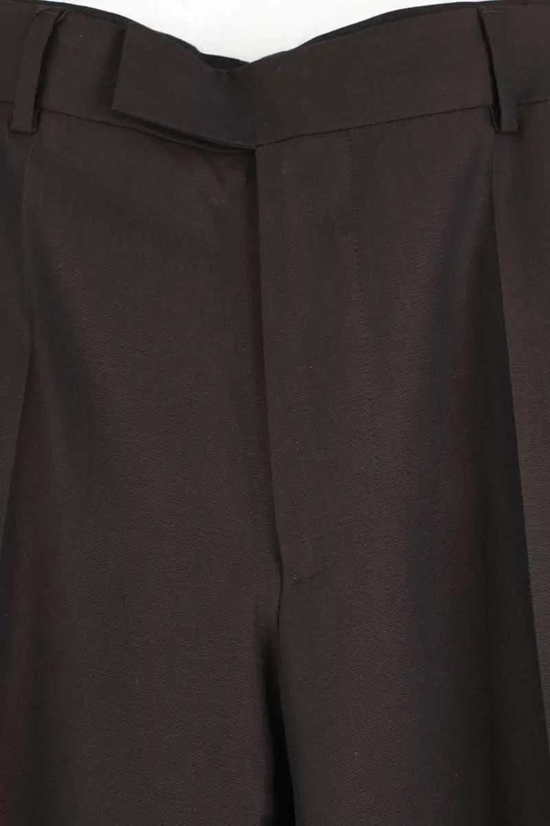 Pantalon droit Hugo Boss Marron en Laine