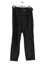 Pantalon droit Iro Noir en Cuir, taille S - Seconde Main