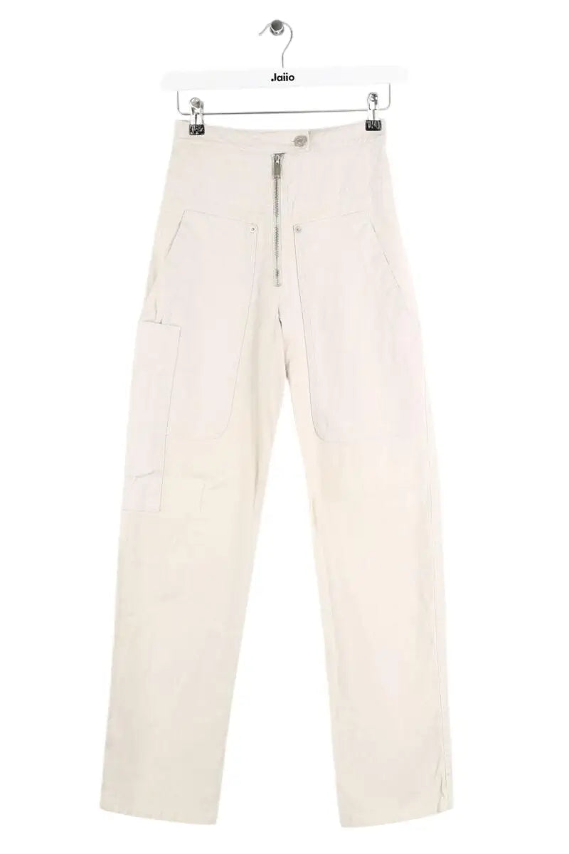 Pantalon droit Isabel Marant Étoile Ecru en Coton, taille XXS - Seconde Main