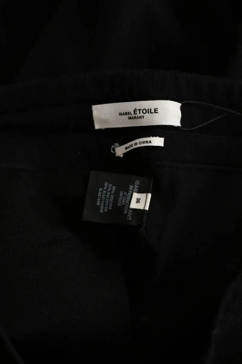Pantalon droit Isabel Marant Étoile Noir en Viscose