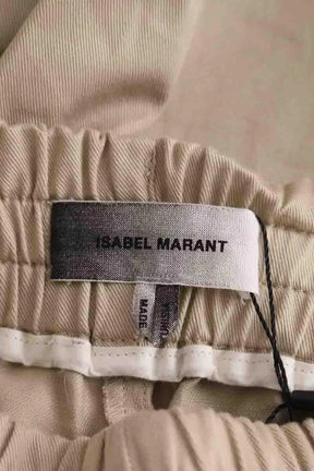 Pantalon droit Isabel Marant Nailo Kaki en Coton