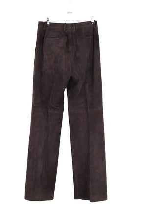 Pantalon droit Joseph Marron en Cuir