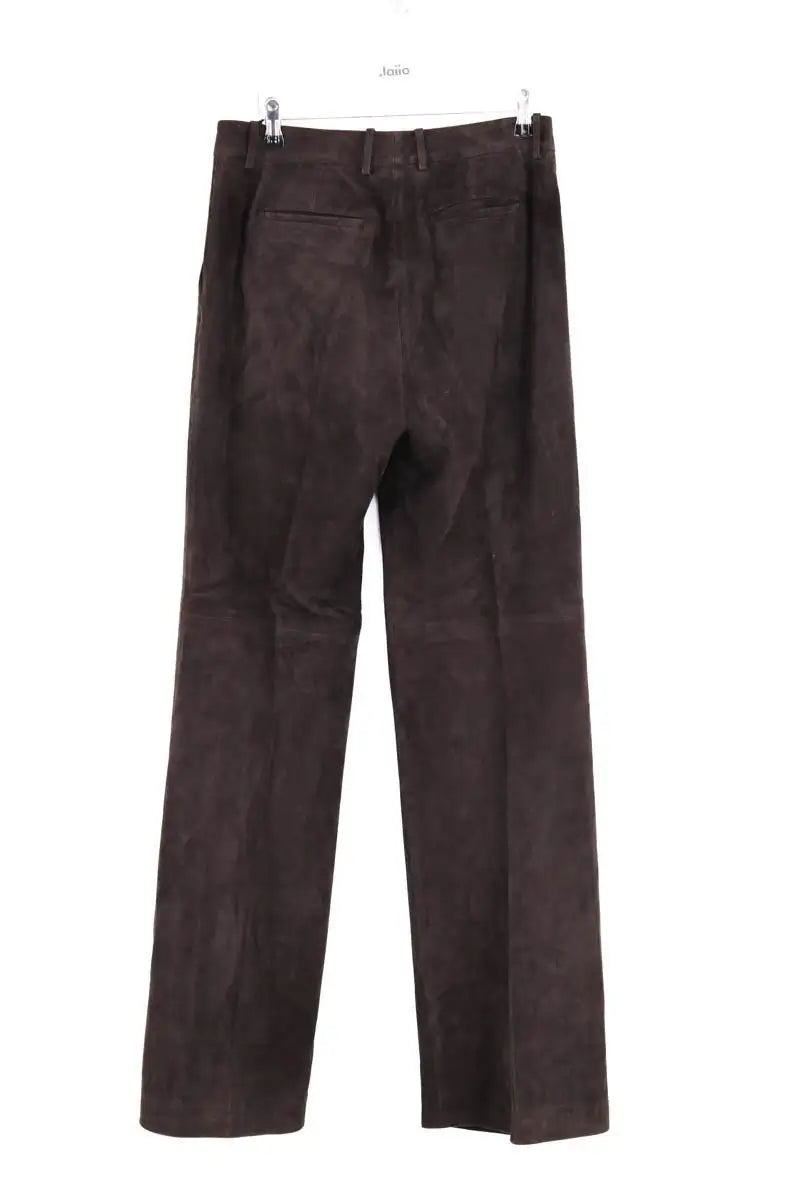 Pantalon droit Joseph Marron en Cuir
