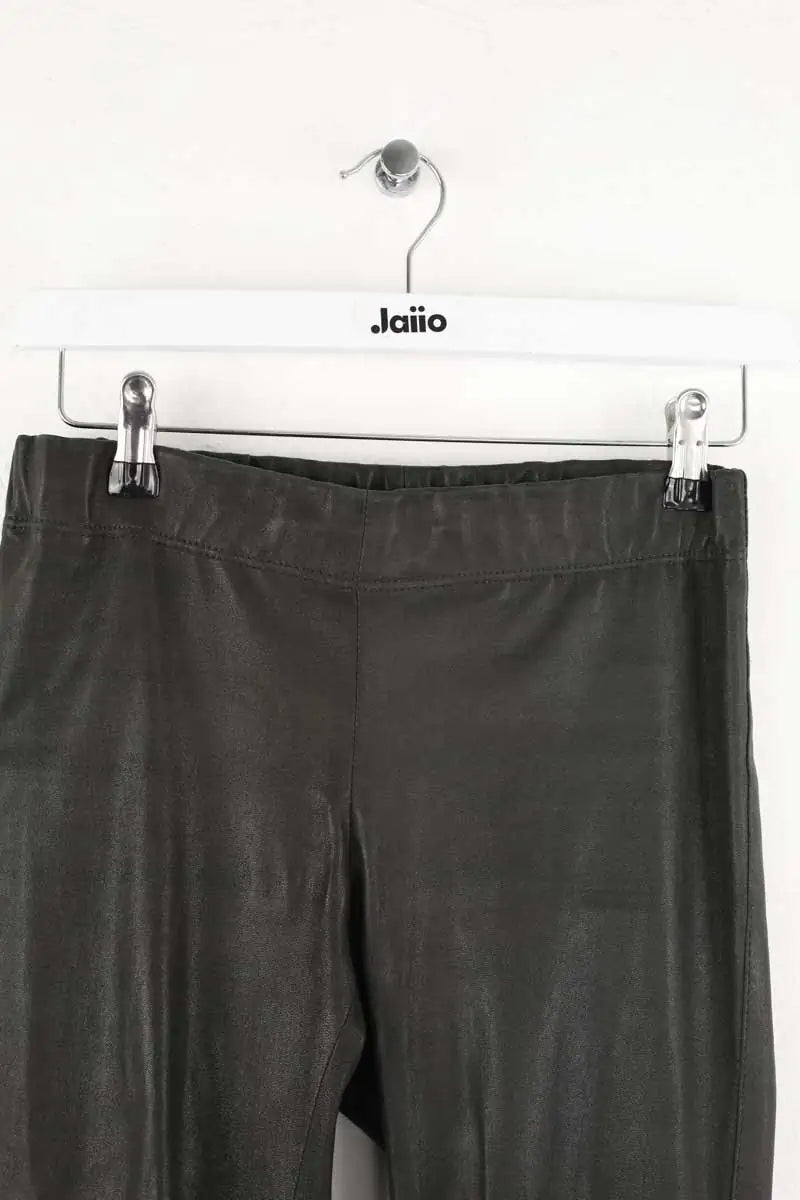 Pantalon droit Joseph Noir en Cuir