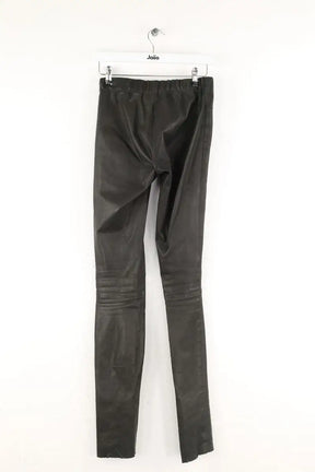 Pantalon droit Joseph Noir en Cuir
