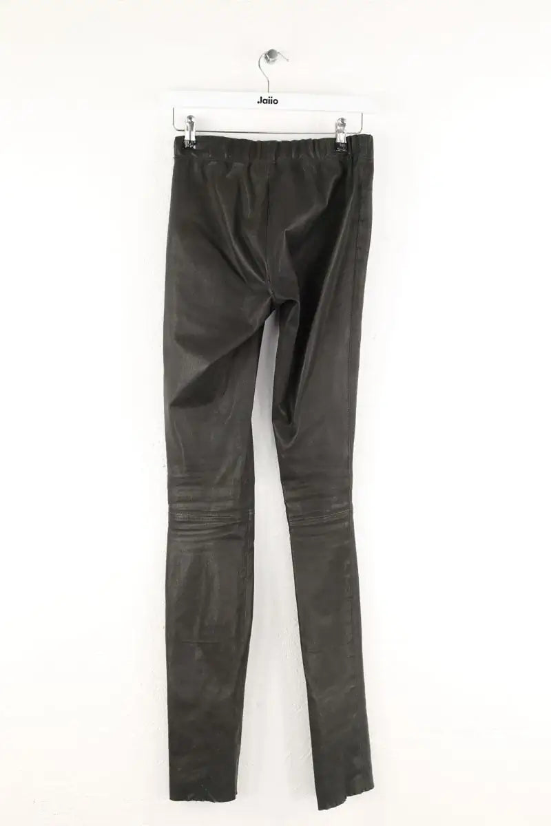 Pantalon droit Joseph Noir en Cuir