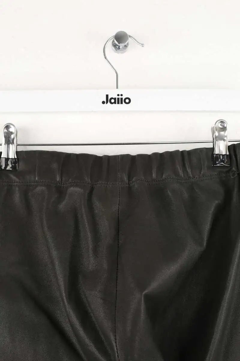 Pantalon droit Joseph Noir en Cuir