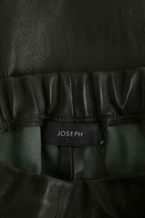 Pantalon droit Joseph Noir en Cuir