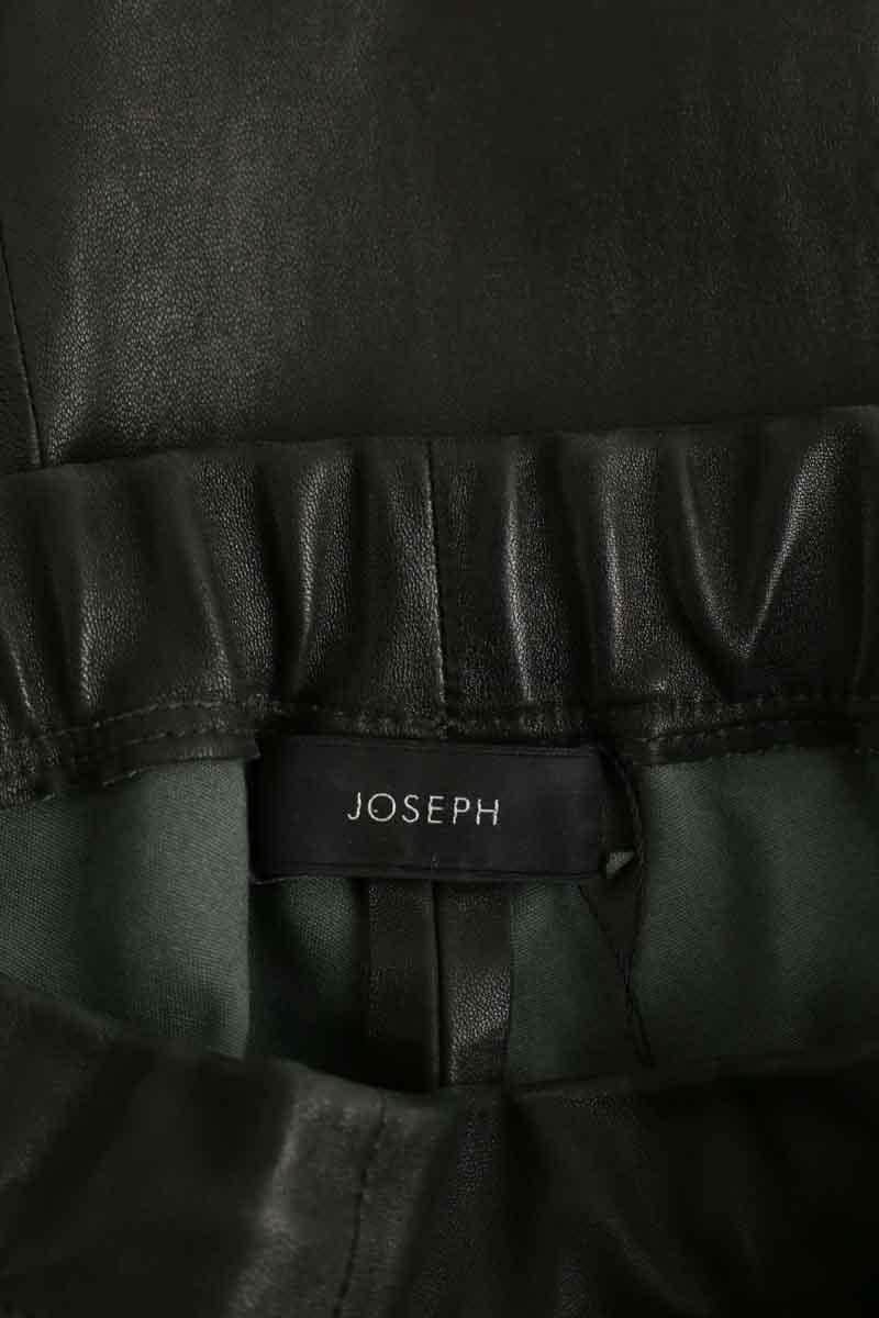 Pantalon droit Joseph Noir en Cuir