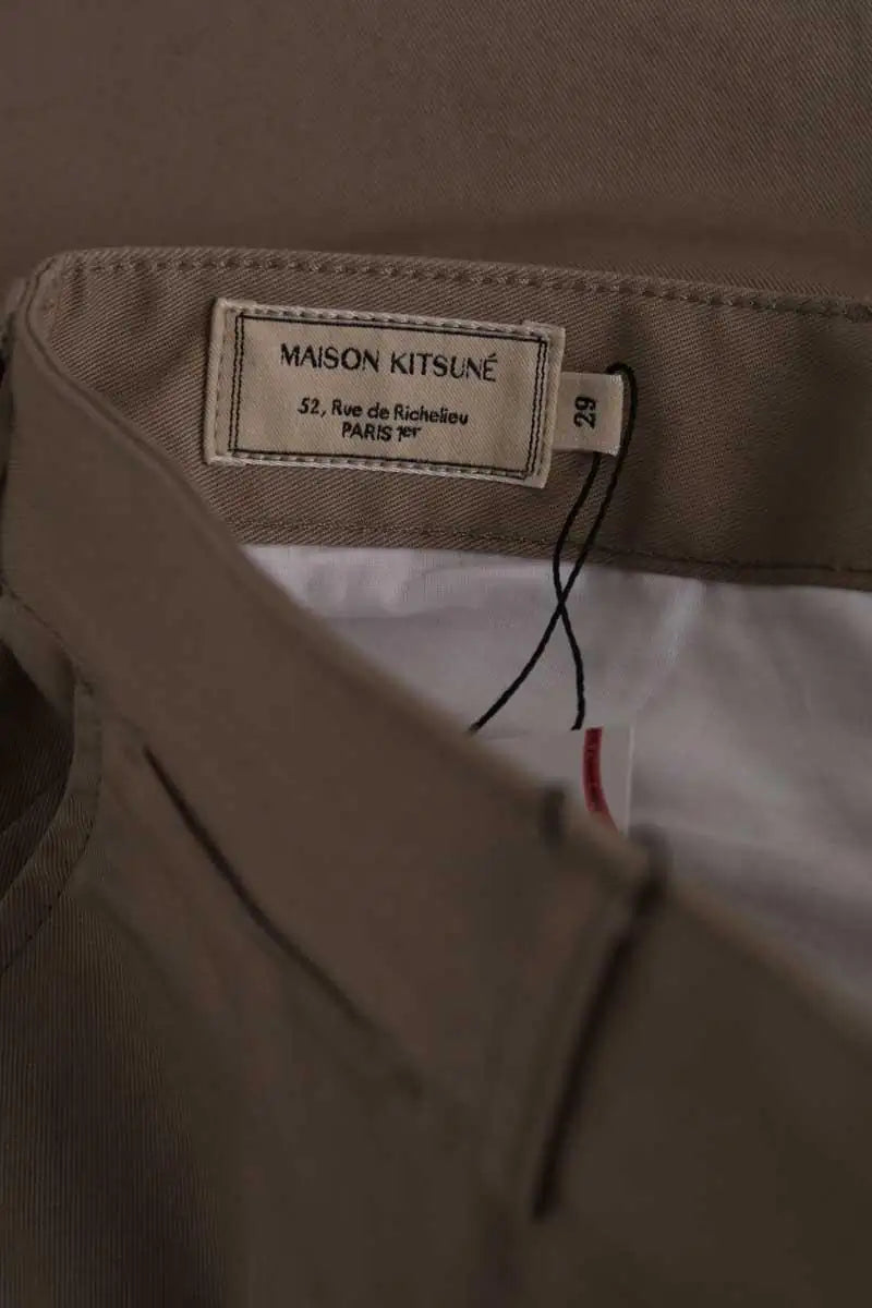 Pantalon droit Kitsuné Beige en Coton