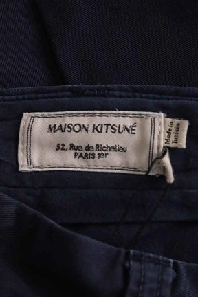 Pantalon droit Kitsuné Bleu en Coton