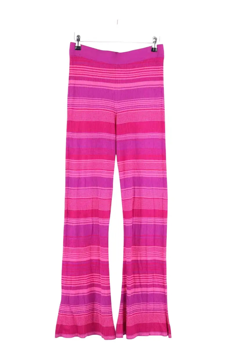 Pantalon droit Kujten Rose en Soie, taille M - Seconde Main