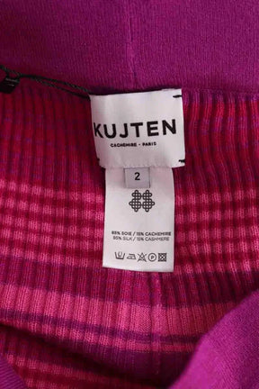 Pantalon droit Kujten Rose en Soie