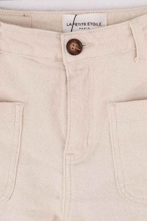 Pantalon droit La Petite Étoile Ecru en Coton